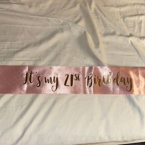 Pink 21st Birthday Sash